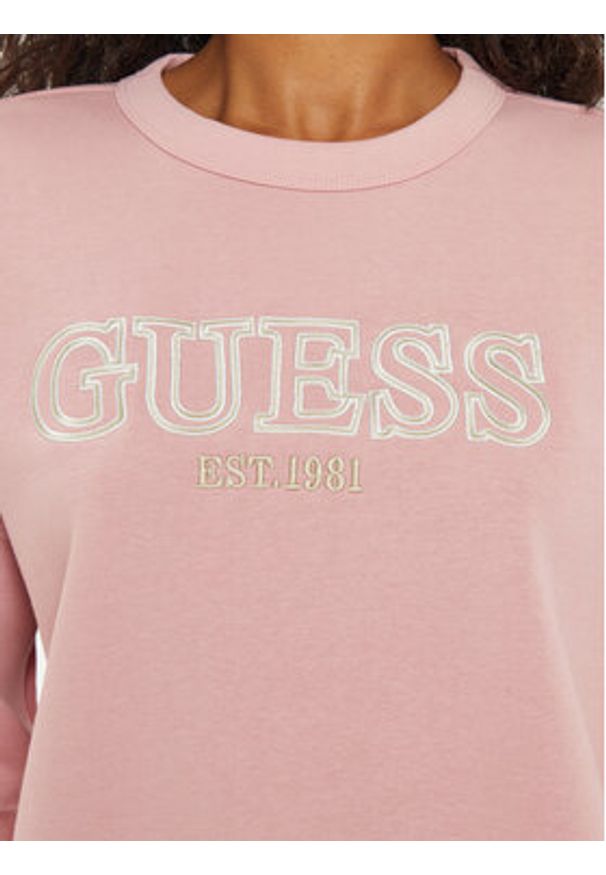 Guess Bluza V4BQ03 KCHX0 Różowy Regular Fit. Kolor: różowy. Materiał: bawełna