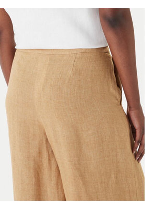 Marella Spodnie palazzo Ottelia 2613131062 Beżowy Wide Leg. Kolor: beżowy. Materiał: len