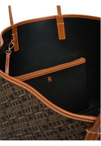 TOMMY HILFIGER - Tommy Hilfiger Torebka Th Monoplay Maxi Tote Le AW0AW18850 Czarny. Kolor: czarny. Materiał: skórzane #4
