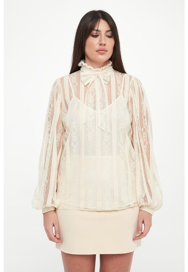 Twinset Milano - Bluzka damska koronkowa TWINSET. Materiał: koronka