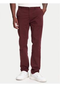 BOSS Chinosy 50510933 Bordowy Slim Fit. Kolor: czerwony. Materiał: bawełna