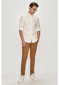 Polo Ralph Lauren - Koszula bawełniana. Typ kołnierza: polo. Kolor: biały. Materiał: bawełna. Długość rękawa: długi rękaw. Długość: długie #2