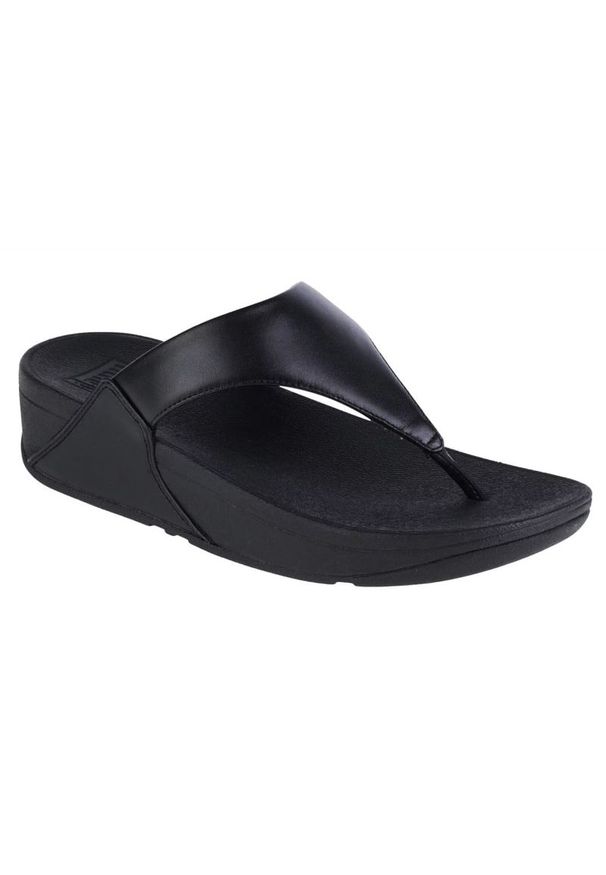 Japonki FitFlop Lulu W I88-001 czarne. Kolor: czarny. Materiał: skóra, guma. Sezon: lato