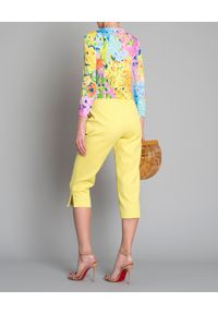 MOSCHINO - Żółte spodnie. Kolor: żółty. Materiał: materiał. Styl: elegancki #2