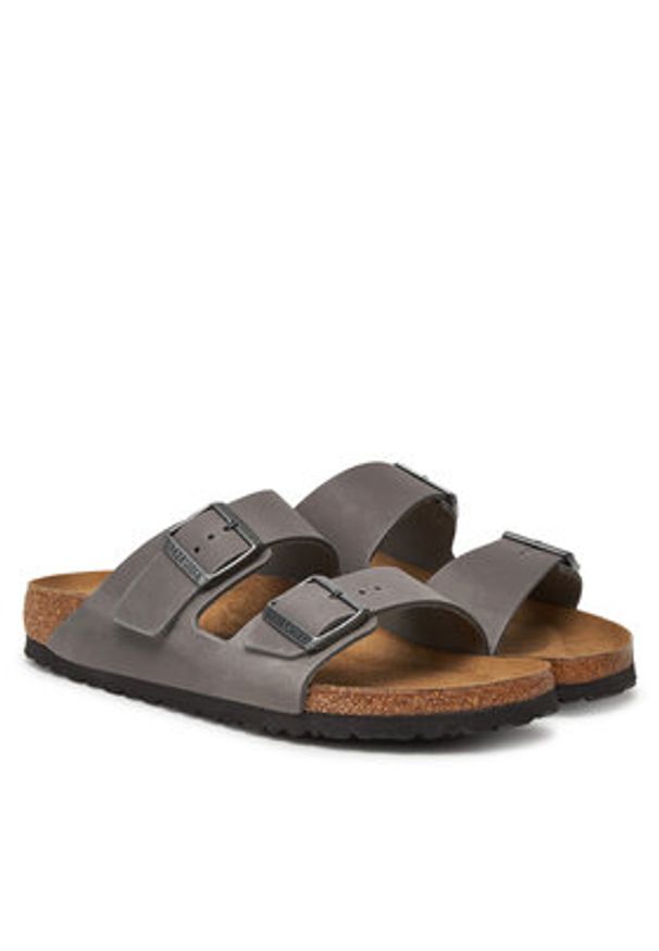 Birkenstock Klapki Arizona LEOI 1027026 Szary. Kolor: szary. Materiał: zamsz, skóra