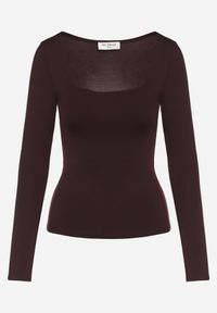 Born2be - Bordowa Bluzka Alexussi. Okazja: na co dzień, do pracy. Kolor: czerwony. Materiał: materiał, wiskoza, jeans. Długość rękawa: długi rękaw. Długość: długie. Styl: klasyczny, casual #4
