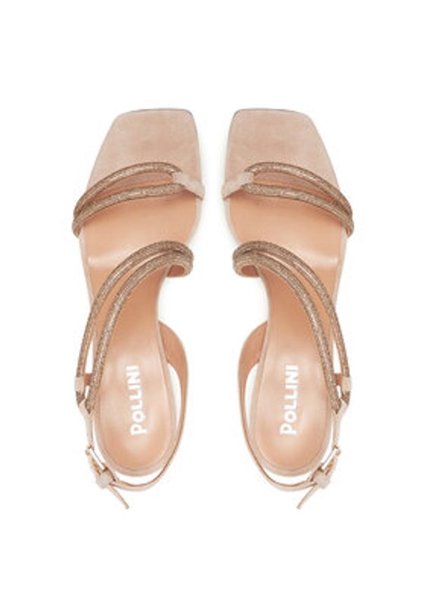 Pollini Sandały SA16037C0MTA0122 Beżowy. Kolor: beżowy. Materiał: zamsz, skóra