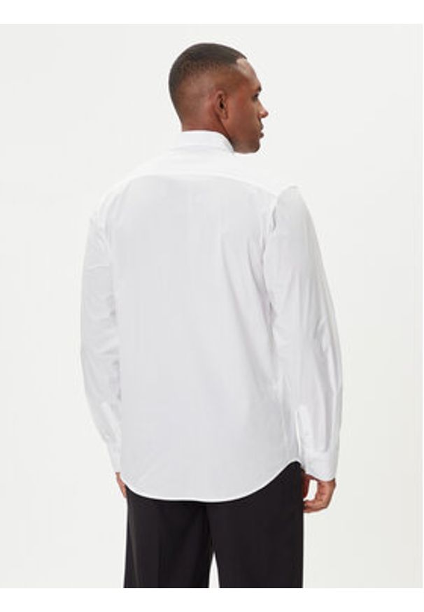 Karl Lagerfeld - KARL LAGERFELD Koszula 605911 554671 Biały Slim Fit. Typ kołnierza: dekolt w karo. Kolor: biały. Materiał: bawełna