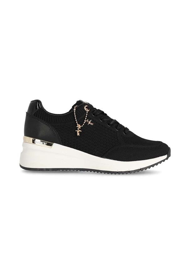 MEXX - Mexx sneakersy Glass kolor czarny MXK039801W. Nosek buta: okrągły. Zapięcie: sznurówki. Kolor: czarny. Materiał: guma. Obcas: na koturnie