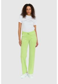 Juicy Couture - JUICY COUTURE Klasyczne welurowe spodnie dresowe damskie del ray w jasnozielonym kolorze, Rozmiar S. Kolor: zielony. Materiał: dresówka, welur #4