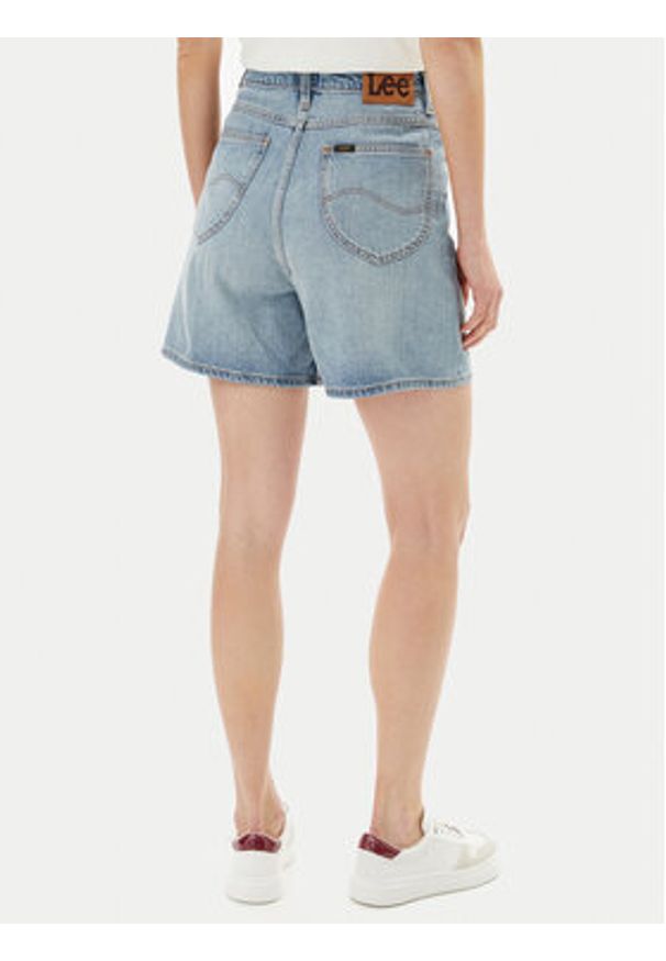 Lee Szorty jeansowe Stella 112363786 Niebieski Wide Leg. Kolor: niebieski. Materiał: bawełna, lyocell