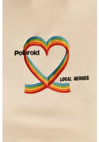 Local Heroes - T-shirt x Polaroid. Kolor: beżowy. Materiał: materiał. Wzór: nadruk