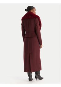 YES LONDON Płaszcz wełniany CD1230ECO Bordowy Regular Fit. Kolor: czerwony. Materiał: syntetyk #2