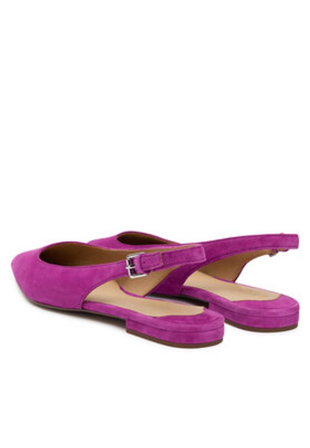 Lauren Ralph Lauren - LAUREN RALPH LAUREN Baleriny Severn Calfskin 802967746007 Fioletowy. Kolor: fioletowy. Materiał: zamsz, skóra