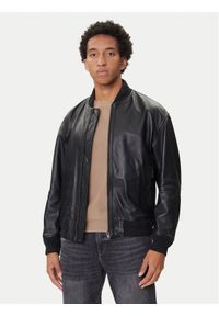 BOSS Kurtka skórzana Jobrice 50547545 Czarny Regular Fit. Kolor: czarny. Materiał: skóra