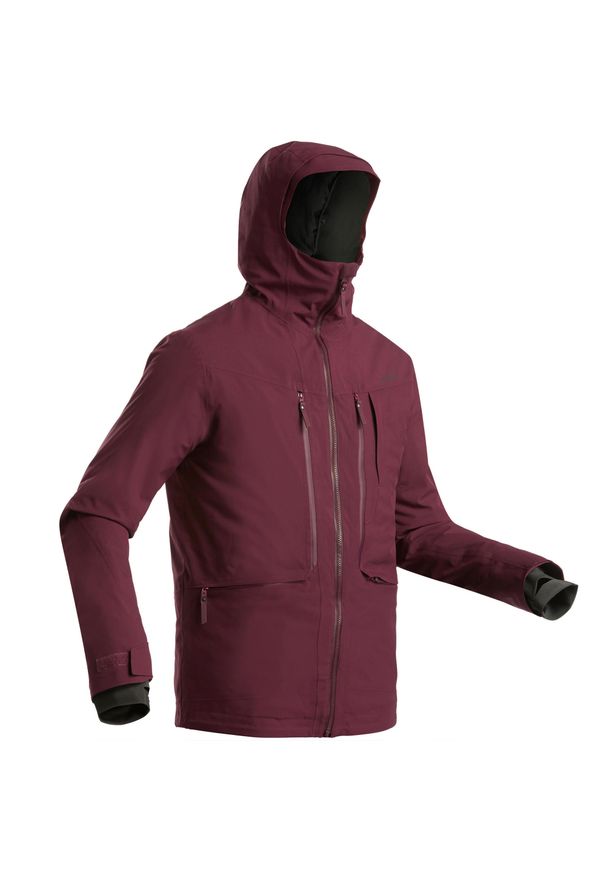 WEDZE - Kurtka narciarska męska Wedze Freeride JKT SKI FR500. Kolor: czerwony. Materiał: mesh, materiał. Sezon: zima. Sport: narciarstwo