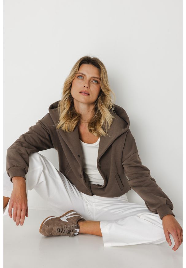 BLUZA LOREN KAKAO S - Flawless. Materiał: bawełna. Styl: sportowy