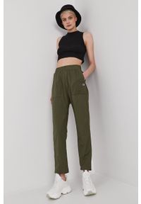 Champion Spodnie 113801 damskie kolor zielony. Kolor: zielony. Materiał: tkanina. Wzór: gładki #3