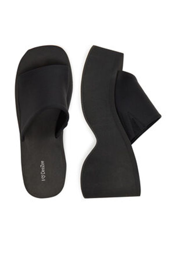 DeeZee Klapki E2485-1 Czarny. Kolor: czarny. Materiał: materiał