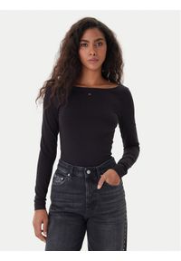 Tommy Jeans Bluzka DW0DW21548 Czarny Slim Fit. Kolor: czarny. Materiał: bawełna #1