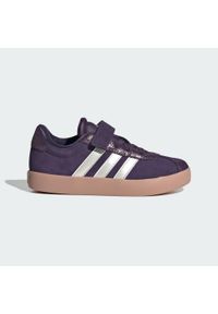 Adidas - Buty dla dzieci VL Court 3.0. Zapięcie: pasek. Kolor: fioletowy, biały, wielokolorowy. Sport: turystyka piesza