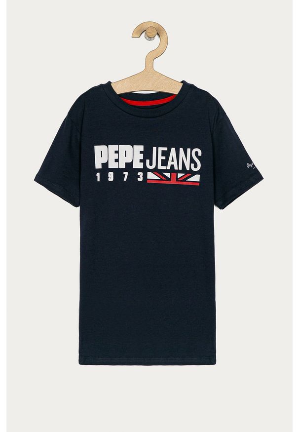 Pepe Jeans - T-shirt dziecięcy Gabriel 128-178 cm. Okazja: na co dzień. Kolor: niebieski. Materiał: bawełna, dzianina. Wzór: nadruk. Styl: casual