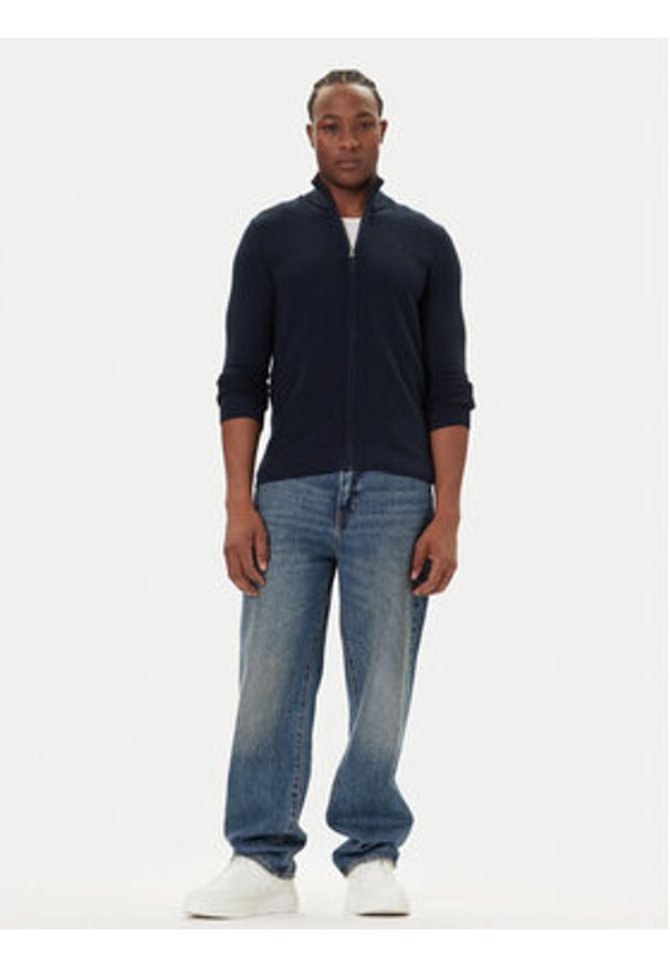 Mustang Kardigan Escondido 1016847 Granatowy Regular Fit. Kolor: niebieski. Materiał: bawełna