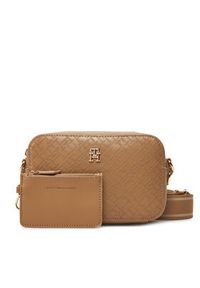 TOMMY HILFIGER - Tommy Hilfiger Torebka Th Distinct Camera Bag Mono AW0AW17221 Brązowy. Kolor: brązowy. Materiał: skórzane #4