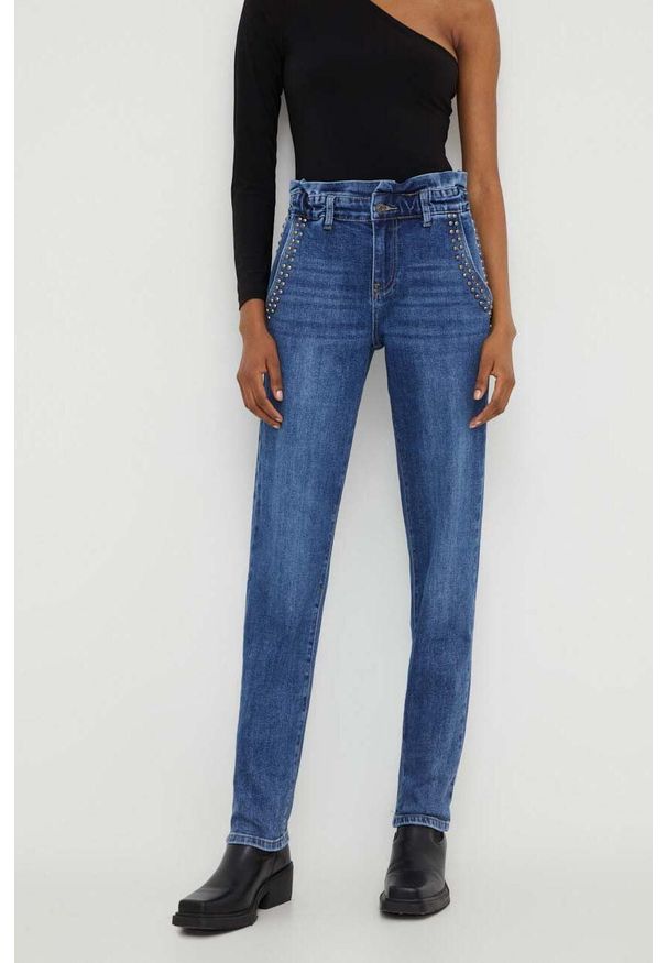 Answear Lab jeansy damskie high waist. Stan: podwyższony. Kolor: niebieski. Styl: wakacyjny