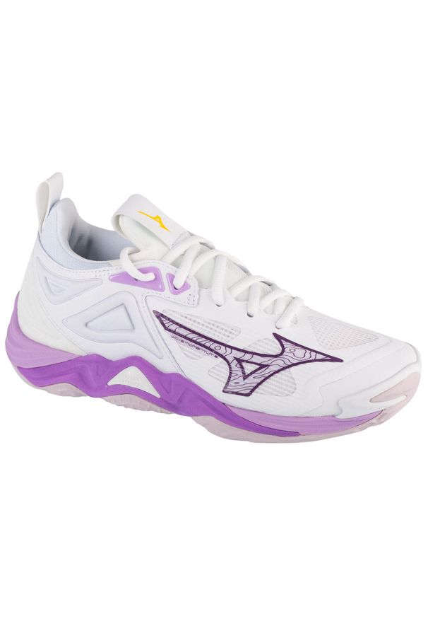 Mizuno - Buty do siatkówki damskie, Wave Momentum 3. Kolor: biały. Materiał: materiał, syntetyk. Model: Mizuno Wave. Sport: siatkówka