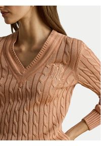 Lauren Ralph Lauren - LAUREN RALPH LAUREN Sweter Meren 200888795012 Różowy Regular Fit. Kolor: różowy. Materiał: wiskoza #5