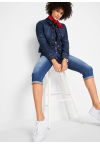 bonprix - Dżinsy straight, mid waist, cropped. Kolor: niebieski #2