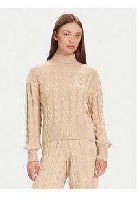 Guess Golf W5BR30 Z1192 Beżowy Regular Fit. Typ kołnierza: golf. Kolor: beżowy. Materiał: syntetyk #1