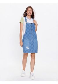 Vans Sukienka jeansowa Mended Check Denim Pinafore VN00075R Szary Regular Fit. Kolor: szary. Materiał: bawełna #5