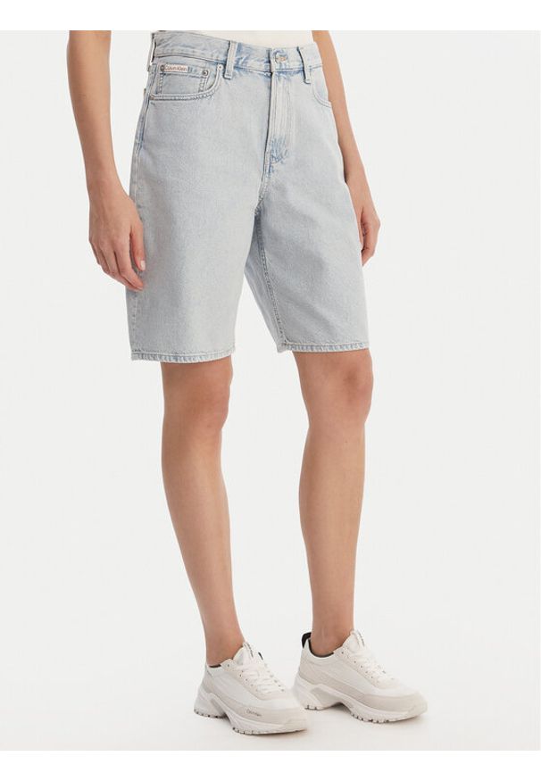 Calvin Klein Jeans Szorty jeansowe LV047F673G Czarny Loose Fit. Kolor: czarny. Materiał: bawełna