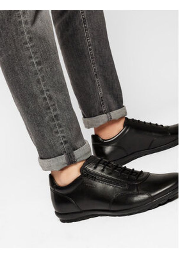 Geox Półbuty U Symbol A U74A5A 00043 C9999 Czarny. Kolor: czarny. Materiał: skóra