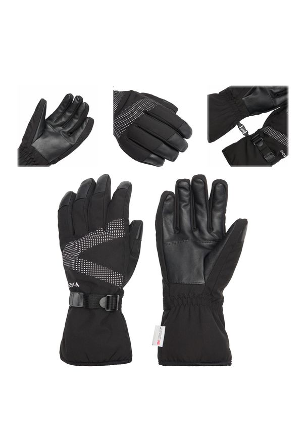 Rękawice narciarskie KADVA Mountain Flow Pro skóra 3M Thinsulate. Kolor: czarny. Materiał: skóra. Technologia: Thinsulate. Sezon: zima. Sport: narciarstwo