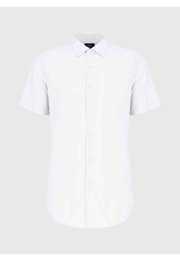 Pako Lorente - PAKO LORENTE – Biała koszula męska z krótkim rękawem. Kolor: biały. Długość rękawa: krótki rękaw. Długość: krótkie. Wzór: gładki