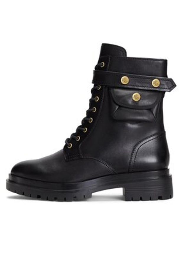 Lauren Ralph Lauren Trapery 802916475001 Czarny. Kolor: czarny. Materiał: skóra