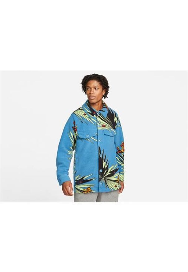 Kurtka uniwersalna męska Nike Ebron James Sherpa Button-up. Kolor: niebieski. Materiał: syntetyk. Sport: bieganie