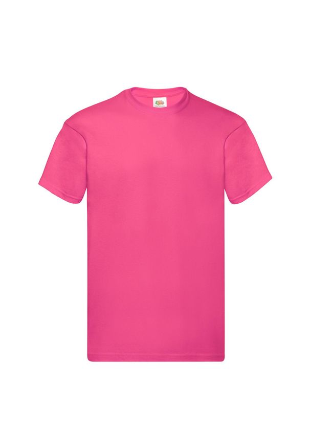 FRUIT OF THE LOOM - Oryginalna Bawełniana Koszulka Unisex Dla Dorosłych. Kolor: różowy. Materiał: bawełna