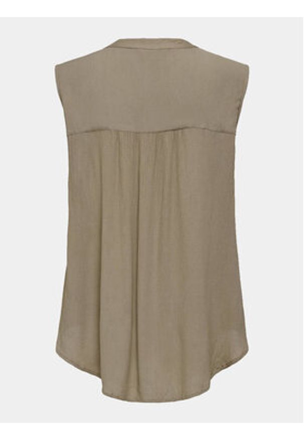 only - ONLY Bluzka Jette 15213420 Brązowy Regular Fit. Kolor: brązowy. Materiał: wiskoza