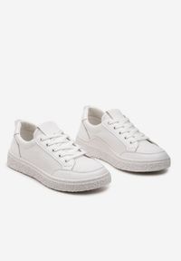Born2be - Białe Sneakersy ze Skóry Naturalnej z Perforacją Ruvienna. Kolor: biały. Materiał: skóra #3