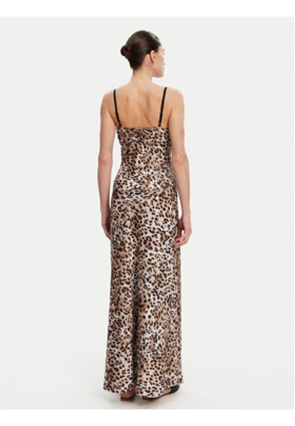 Guess Sukienka wieczorowa W5GT10 WF1T2 Brązowy Slim Fit. Kolor: brązowy. Materiał: syntetyk. Styl: wizytowy