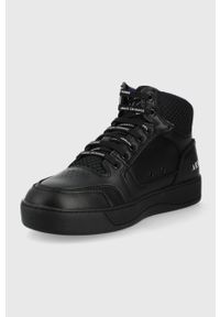 Armani Exchange buty kolor czarny. Zapięcie: sznurówki. Kolor: czarny. Materiał: materiał, guma