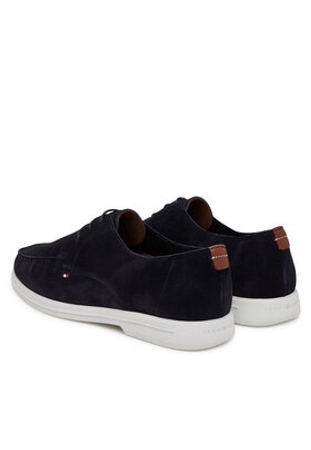 TOMMY HILFIGER - Tommy Hilfiger Mokasyny Moc T Derby FM0FM05495 Granatowy. Kolor: niebieski. Materiał: skóra, zamsz