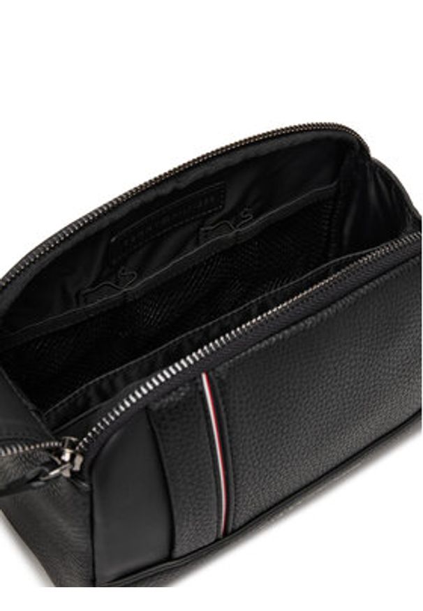 TOMMY HILFIGER - Tommy Hilfiger Kosmetyczka Th Central Washbag AM0AM13748 Czarny. Kolor: czarny. Materiał: skóra