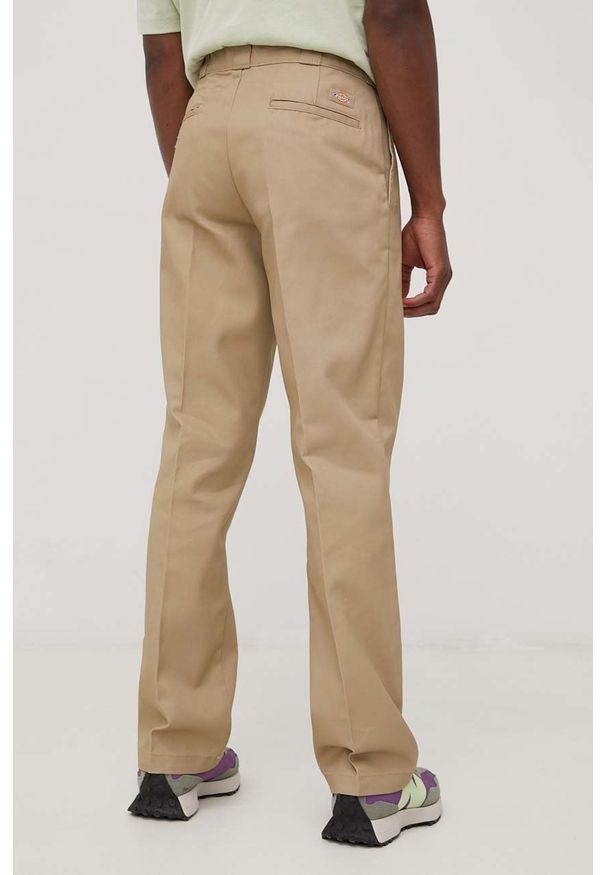 Dickies spodnie męskie kolor beżowy proste. Okazja: na co dzień. Kolor: beżowy. Styl: casual