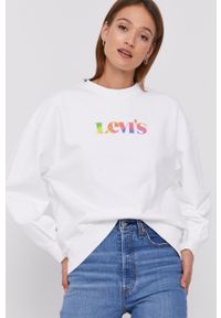 Levi's® - Levi's Bluza A1427.0000 damska kolor biały z nadrukiem. Okazja: na spotkanie biznesowe. Kolor: biały. Długość rękawa: długi rękaw. Długość: długie. Wzór: nadruk. Styl: biznesowy #4