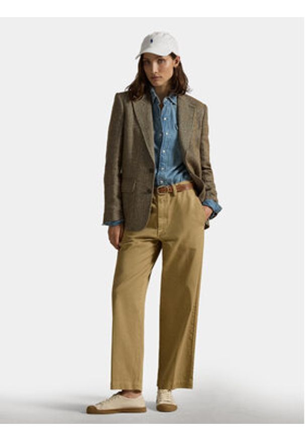 Polo Ralph Lauren Spodnie materiałowe 211967729002 Beżowy Straight Fit. Kolor: beżowy. Materiał: bawełna